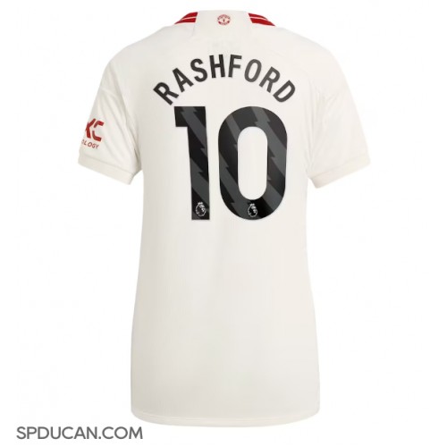 Zenski Nogometni Dres Manchester United Marcus Rashford #10 Rezervni 2023-24 Kratak Rukav
